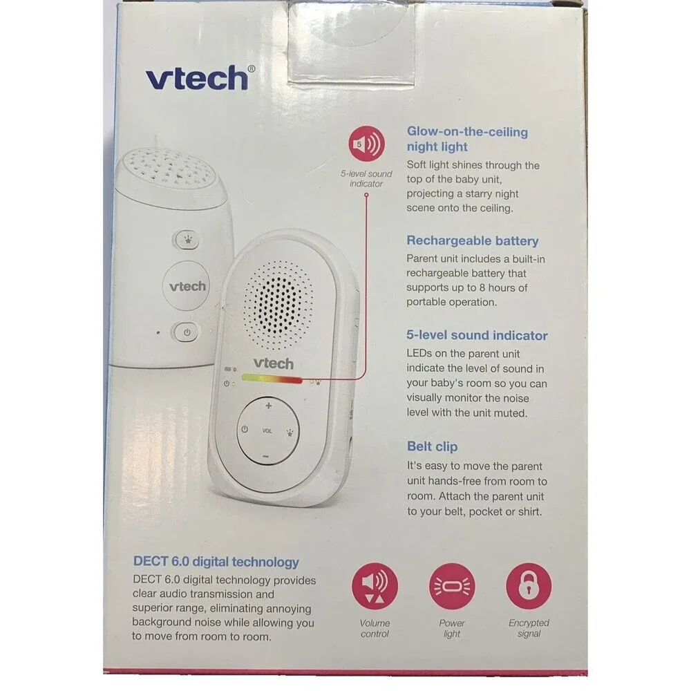 Vtech Digital Audio Monitor w/Glow-On-The-Ceiling Night Light Open Box
